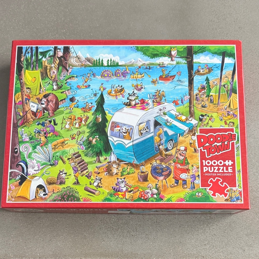 1000+ Piece Doodle Town Cobble Hill - Blue Camper Puzzle